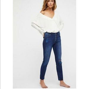 Free People Reagan Button Front Jeans